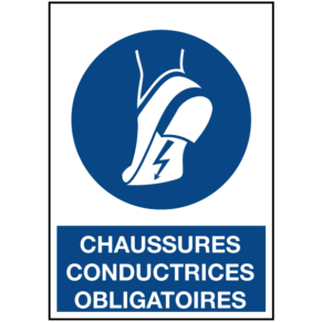 Signalétique Chaussures Conductrices Obligatoires ISO 7010