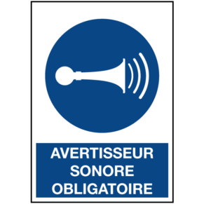 Signalétique Avertisseur Sonore Obligatoire ISO 7010