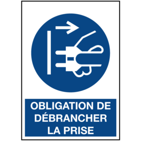 Signalétique Obligation de Débrancher la Prise ISO 7010