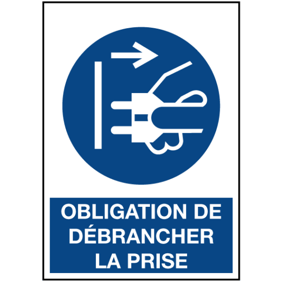 Signalétique Obligation de Débrancher la Prise ISO 7010