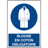 Signalétique Blouse en Coton Obligatoire ISO 7010