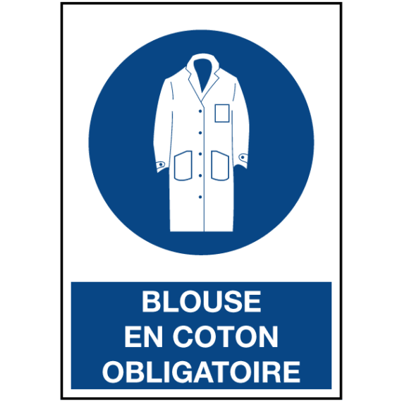 Signalétique Blouse en Coton Obligatoire ISO 7010