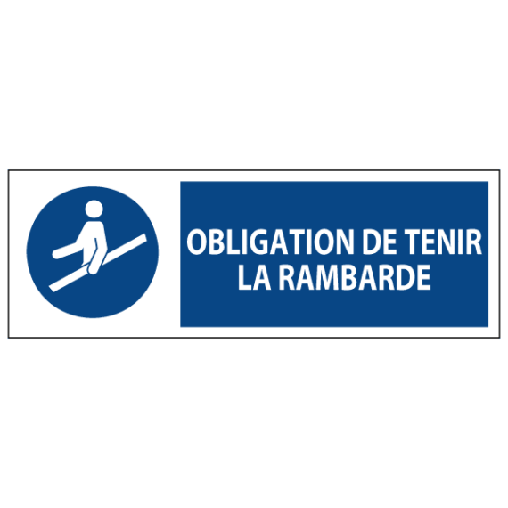 Signalétique Obligation de Tenir la Rambarde ISO 7010