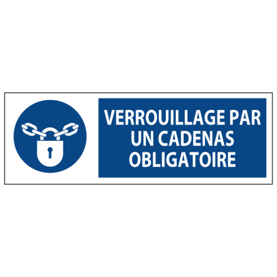 Signalétique Verrouillage par un Cadenas Obligatoire ISO 7010