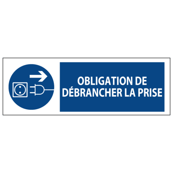 Signalétique Obligation de Débrancher la Prise ISO 7010