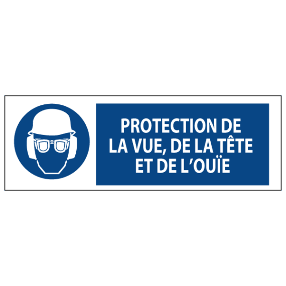 Signalétique Protection de la Vue, de la Tête et de l'Ouïe ISO 7010