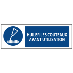 Signalétique Huiler les Couteaux Avant Utilisation ISO 7010