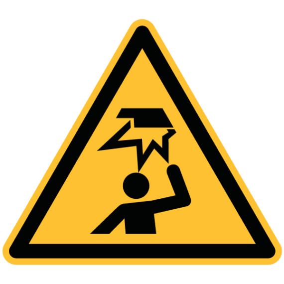 Signalétique Danger Obstacle en Hauteur ISO 7010 - W020