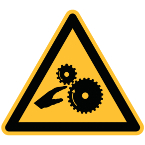 Signalétique Danger d'Écrasement dans l'Engrenage ISO 7010