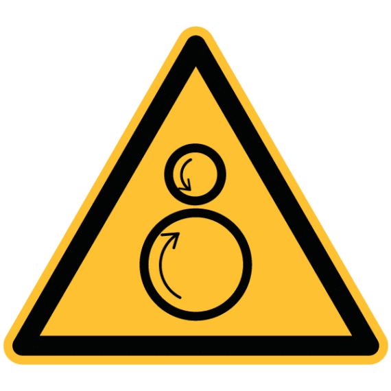 Signalétique Danger Rouleaux Contrarotatifs ISO 7010 - W025