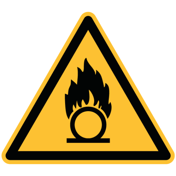 Signalétique Danger Substances Comburantes ISO 7010 - W028