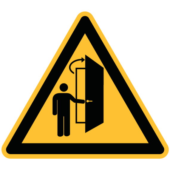Signalétique Danger Ouverture de la Porte ISO 7010