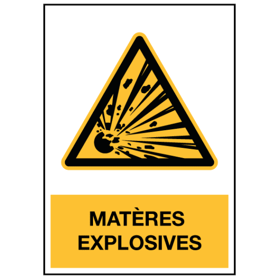 Panneau Matières Explosives ISO 7010 - W002