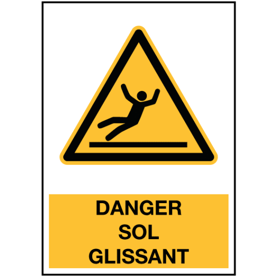 Panneau Danger Sol Glissant ISO 7010 - W011