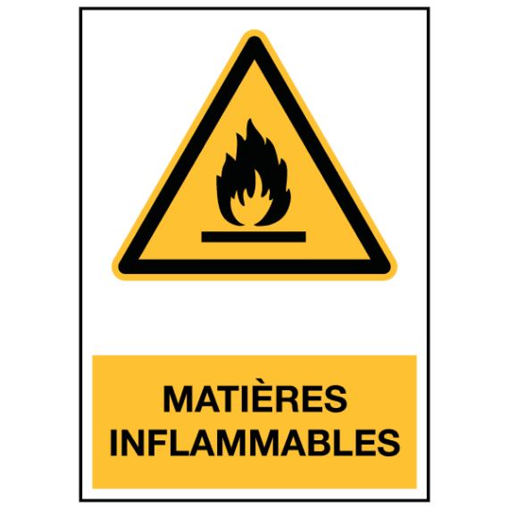 Panneau Matières Inflammables ISO 7010 - W021