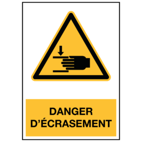 Panneau Danger d'écrasement des Mains ISO 7010 - W024