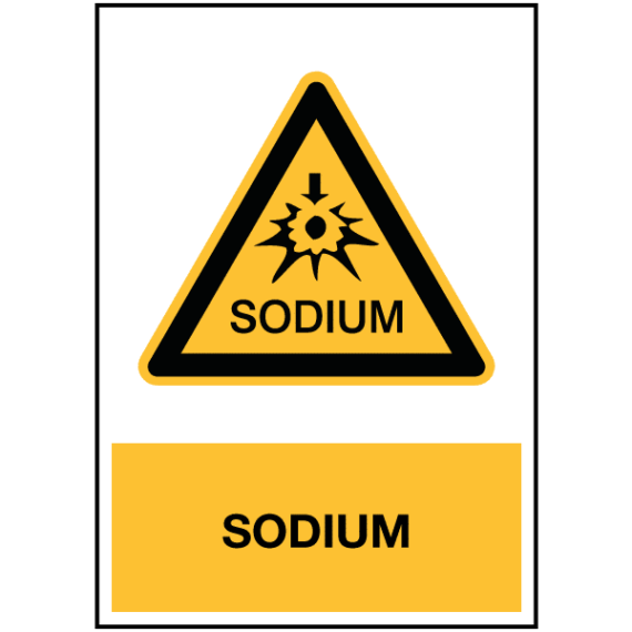 Panneau Danger Sodium ISO 7010