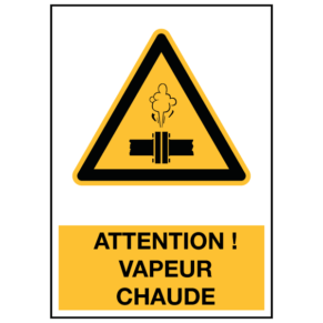 Panneau Attention Vapeur Chaude ISO 7010