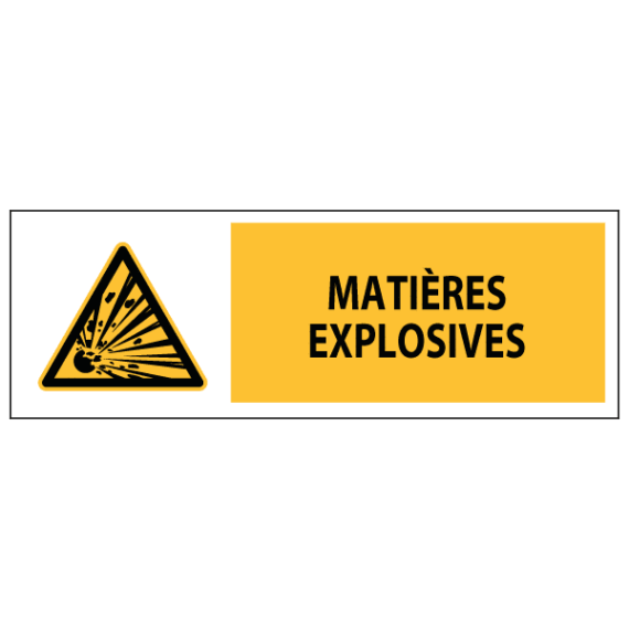 Panneau Matières Explosives ISO 7010 - W002