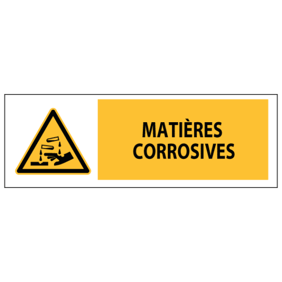 Panneau Matières Corrosives ISO 7010 - W023