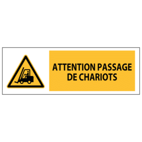 Panneau Attention Passage de Chariots ISO 7010 - W014