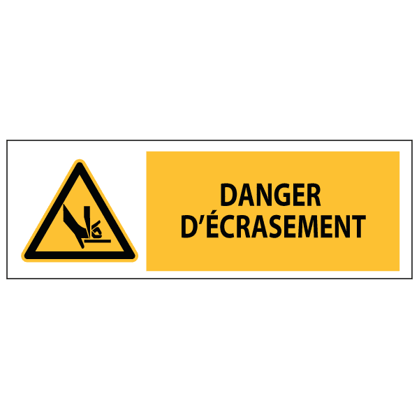 Panneau Danger d'Écrasement ISO 7010 | OZC Signalétique