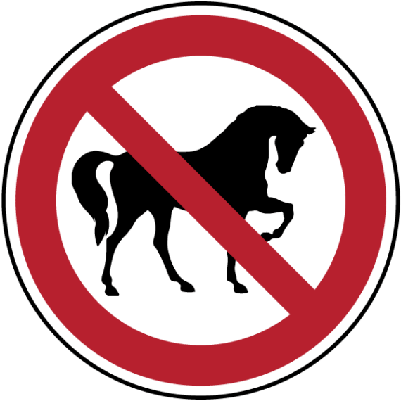 Panneau Interdit aux Chevaux ISO 7010