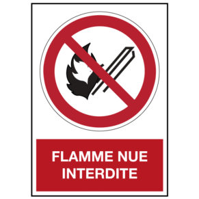 Panneau Flamme Nue Interdite ISO 7010