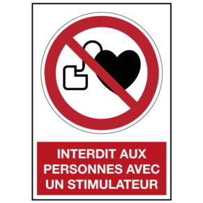 Panneau Interdit aux Personnes avec un Stimulateur ISO 7010