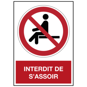 Panneau Interdit de s'Asseoir ISO 7010