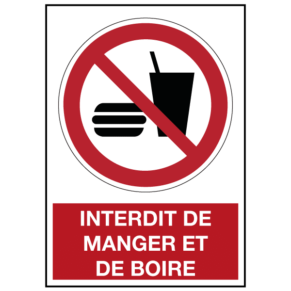 Panneau Interdit de Manger et de Boire ISO 7010