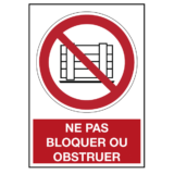 Panneau Ne Pas Bloquer ou Obstruer ISO 7010