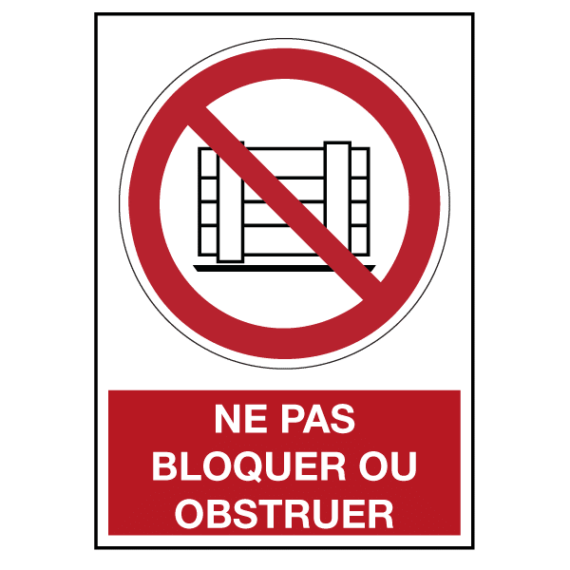 Panneau Ne Pas Bloquer ou Obstruer ISO 7010