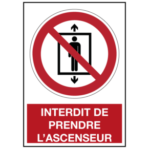 Panneau Interdit de Prendre l'Ascenseur ISO 7010