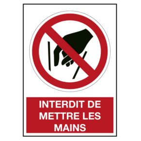 Panneau Interdit de Mettre les Mains ISO 7010