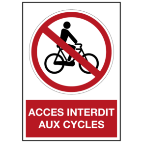 Panneau Accès Interdit aux Cycles ISO 7010