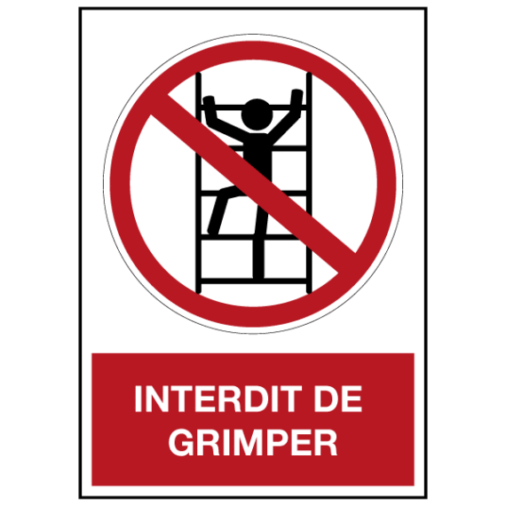 Panneau Interdit de Grimper ISO 7010