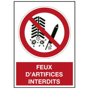 Panneau Feux d'Artifices Interdits ISO 7010