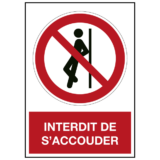 Panneau Interdit de s'Accouder ISO 7010