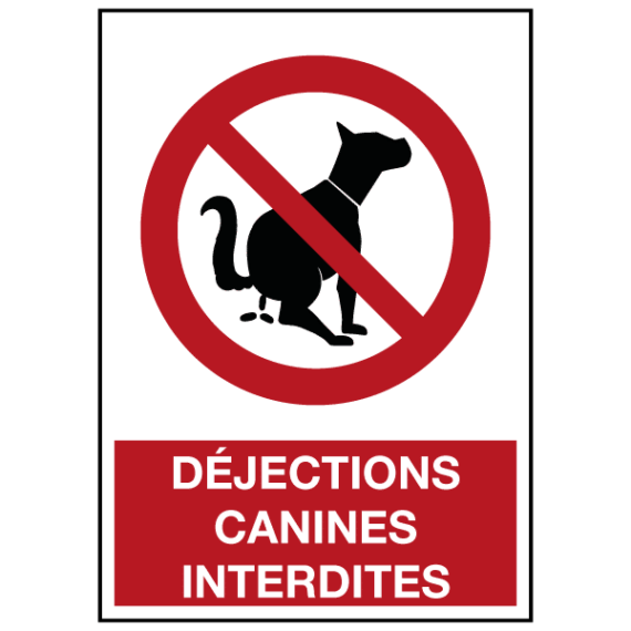 Panneau Déjections Canines Interdites ISO 7010