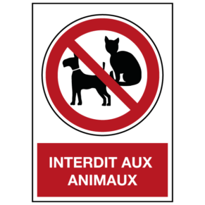 Panneau Interdit aux Animaux ISO 7010