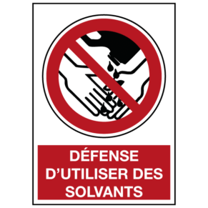 Panneau Défense d'Utiliser des Solvants ISO 7010