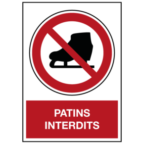 Panneau Patins Interdits ISO 7010