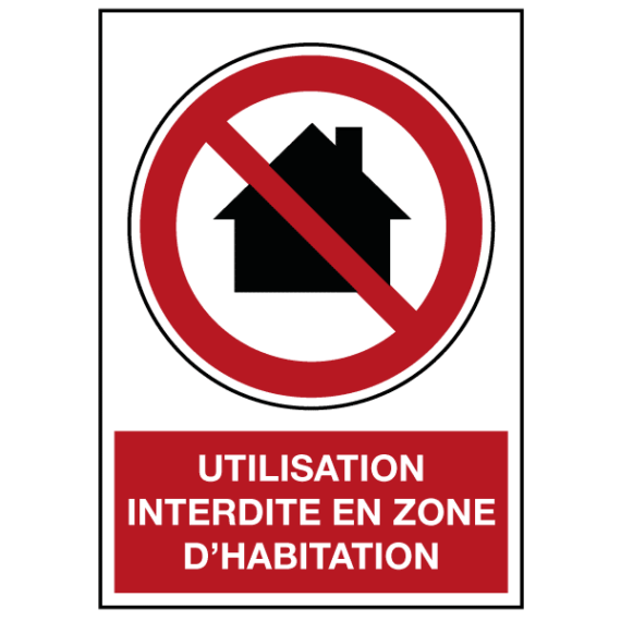 Panneau Utilisation Interdite en Zone d'Habitation ISO 7010