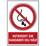 Panneau Interdit de Saigner du Nez ISO 7010