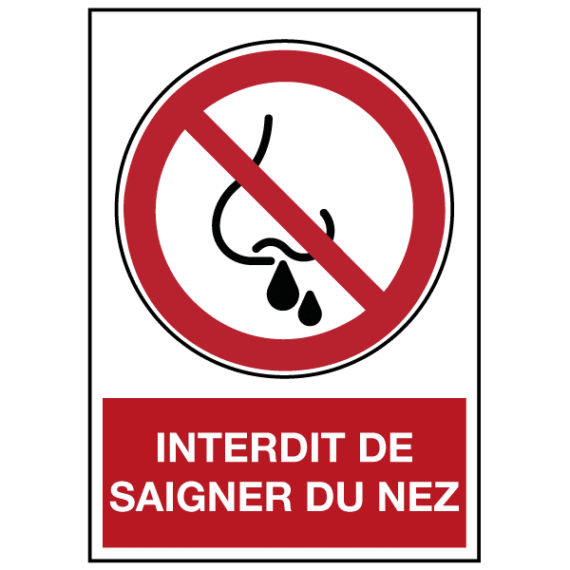 Panneau Interdit de Saigner du Nez ISO 7010