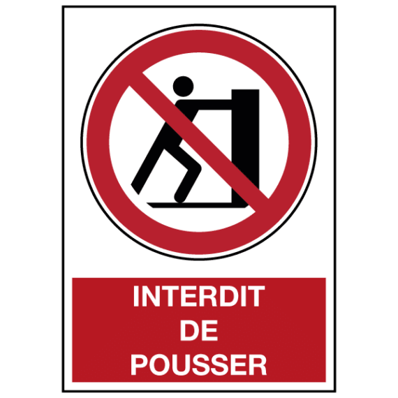 Panneau Interdit de Pousser ISO 7010