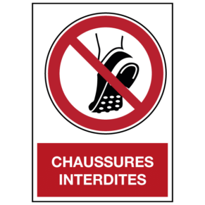 Panneau Chaussures Interdites ISO 7010