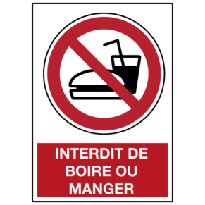 Panneau Interdit de Boire ou Manger ISO 7010