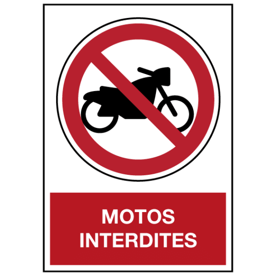 Panneau Motos Interdites ISO 7010